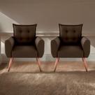 Jogo de Poltronas Decorativas Park Suede Marrom