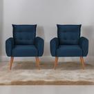 Jogo de Poltronas Decorativas Park Veludo Azul