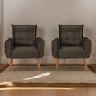 Jogo de Poltronas Decorativas Park Veludo Marrom
