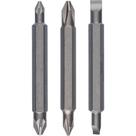 Jogo de pontas duplas Bosch 60mm, 3 peças, PH1, PH2, PZ1, PZ2, S0,6x4,5, S1,0x5,5 Jogo de pontas duplas Bosch 60mm, 3 peças, PH1, PH2, PZ1, PZ2, S0,6x4,5, S1,0x5,5