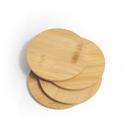 Jogo de Porta Copos Redondo Em Bambu 4pcs - Mozcada