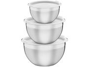 Jogo de Potes de Inox Tramontina com Tampa Redondo Cucina 3 Peças