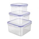 Jogo de Potes de Plastico Hermeticos com 3pcs Lin Ran Jogo de Potes de Plastico Hermeticos com 3pcs Lin Ran
