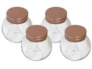 Jogo De Potes Hermético Vidro 190ml 4 Pçs Hauskraft