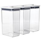 Jogo de Potes Herméticos Oxo POP 3pçs Acrílico Transparente 2,6 Litros Vedação Perfeita Originais