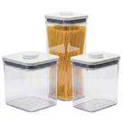 Jogo de Potes Herméticos Oxo POP 3pçs Acrílico Transparente Kit Massas e Grãos Original