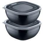 Jogo de Potes Tramontina MixColor Polipropileno Preto 2 Litros 2 Peças Jogo de Potes Tramontina MixColor Polipropileno Preto 2 Litros 2 Peças