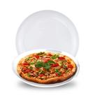 Jogo de Prato de Vidro Opanile Branco Raso Redondo Para Bolo e Pizza 2 Pcs Ruvolo