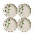 Jogo de Prato Fundo 25cm Kit 4 Pçs Tropical Leaves Alleanza