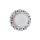 Jogo de Prato Fundo Sopa Porcelana Decorados Poá Kit 6 Peças