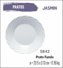 Jogo De Prato Jasmin 12 Pratos Fundos - Sopa - 23cm Branco Jogo De Prato Jasmin 12 Pratos Fundos - Sopa - 23cm Branco