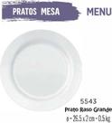 Jogo De Prato Menu 06 Pratos Rasos Grande - 26Cm Branco