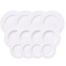 Jogo de Pratos 12 Peças Tramontina Ingrid Porcelana Decorada Fundo Raso Sobremesa