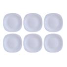 Jogo De Pratos 6 Peças Raso Quadrado 26cm Vidro Opaline Cok