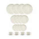 Jogo De Pratos Aparelho De Jantar Porcelana 20 Peças Oxford Chuvisco Off White Kit Completo