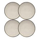 Jogo de Pratos Cerâmica Sobremesa Kit 4pcs 20cm Oxford Rustico Unni Brisa