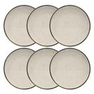 Jogo de Pratos Cerâmica Sobremesa Kit 6pcs 20cm Oxford Rustico Unni Brisa