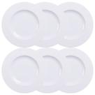 Jogo de pratos de sobremesa 6 peças porcelanas 21cm tramontina vibrare branco