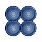 Jogo de Pratos de Sobremesa Kit 4 Peças Esfera Azul 21cm Porcelana Schmidt Jogo de Pratos de Sobremesa Kit 4 Peças Esfera Azul 21cm Porcelana Schmidt