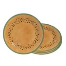 Jogo de Pratos de Sobremesa Mamão 4 Peças Cerâmica 21cm Estampa Tropical Laranja Alleanza Jogo de Pratos de Sobremesa Mamão 4 Peças Cerâmica 21cm Estampa Tropical Laranja Alleanza