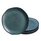 Jogo de Pratos de Sobremesa Orgânico Petroleum 4 Peças Cerâmica 19,5cm Azul Porto Brasil Jogo de Pratos de Sobremesa Orgânico Petroleum 4 Peças Cerâmica 19,5cm Azul Porto Brasil