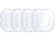 Jogo de Pratos de Vidro Quadrado Raso Transparente de Sobremesa Wolff Butterfly 4 peças