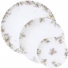 Jogo de Pratos Fogli Tramontina 12 Peças Porcelana Decorada Rasos Fundos Sobremesa