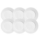 Jogo De Pratos Fundo 22cm Kit 6 Peças Sopa Roma Branco Cerâmica Porto Brasil
