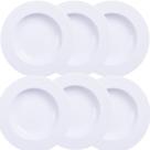 Jogo de pratos fundo 6 peças porcelanas 23cm tramontina vibrare branco