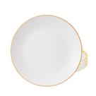 Jogo de Pratos Fundo Kit 4 Peças Porcelana 20,5cm Luxo Borda Dourada Legacy Gold