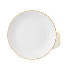 Jogo de Pratos Fundo Kit 6 Peças Porcelana 20,5cm Luxo Borda Dourada Legacy Gold
