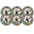 Jogo De Pratos Para Sobremesa 21cm Kit 6pcs Cerâmica Paradiso Alleanza Tropical