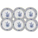 Jogo de Pratos Raso Cerâmica 29cm Kit 6 Peças Refeição Xangai Azul Alleanza Luxo