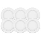 Jogo De Pratos Raso Jantar Refeição 28cm Kit 6 Peças Porcelana Luxo Borda Prata Diamond Oxford