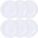 Jogo de pratos rasos 6 peças porcelanas 27cm tramontina vibrare branco