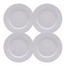 Jogo de Pratos Rasos Kit 4 Peças Gerbera 27cm Melamina Branco Lyor Jogo de Pratos Rasos Kit 4 Peças Gerbera 27cm Melamina Branco Lyor