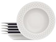 Jogo de Pratos Redondo de Porcelana Branco Fundo