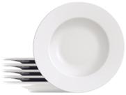 Jogo de Pratos Redondo de Porcelana Branco Raso