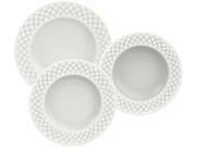 Jogo de Pratos Redondo de Porcelana Branco