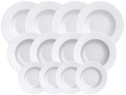 Jogo de Pratos Redondo de Porcelana Branco
