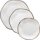 Jogo de Pratos Ryo Maresia 30 Peças Raso Fundo e Sobremesa Porcelana Off White para 10 Pessoas