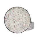 Jogo de Pratos Sobremesa 19cm Kit 4 Peças Em Porcelana Floralis Tramontina