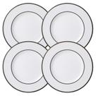 Jogo De Pratos Sobremesa 21cm Kit 4 Peças Sienna Porcelana Borda Decorada Tramontina