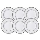 Jogo De Pratos Sobremesa 21cm Kit 6 Peças Sienna Porcelana Borda Decorada Tramontina