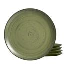 Jogo De Pratos Sobremesa Cerâmica Kit 4 Peças 20cm Kya Olive Alleanza Rustico
