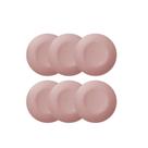 Jogo de Pratos Sobremesa Rosa Fosco Matte 6 peças - Scalla
