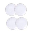 Jogo de Pratos Sobremesa Rústico 4 Peças 21 cm Porcelana Decorada Tramontina