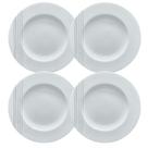 Jogo De Pratos Sobremesas 21cm Kit 4 Peças Monocroma Porcelana Decorada Tramontina