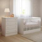 Jogo De Quarto Bebê Carol Berço Com Cômoda Q Encanto - Branco Móveis Leartam