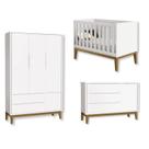 Jogo De Quarto Bebê Completo 3 Portas Classic Branco